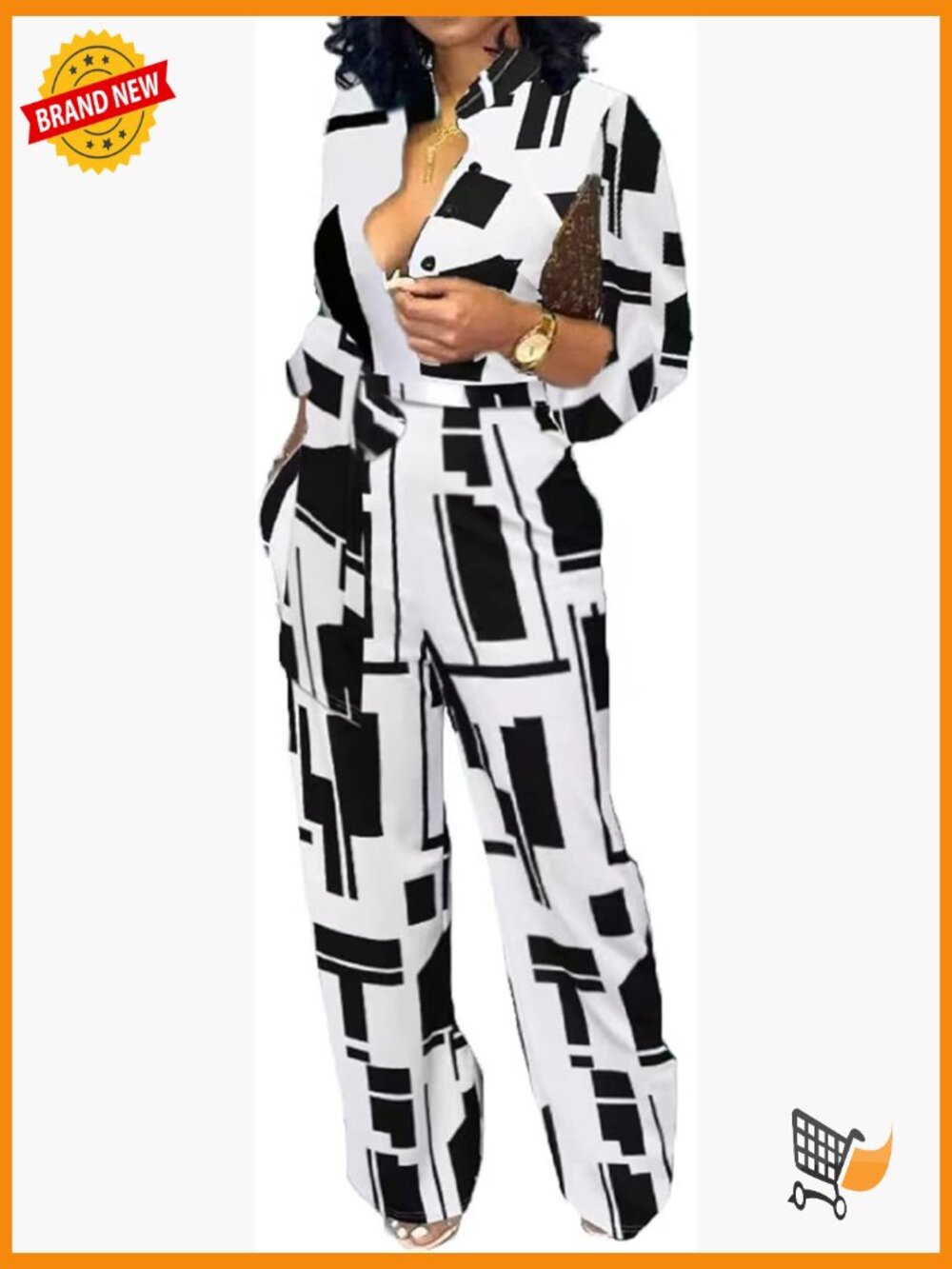 Elegant Jumpsuit V-Neck Long Sleeve Stretchable Pants Romper with Pockets Party